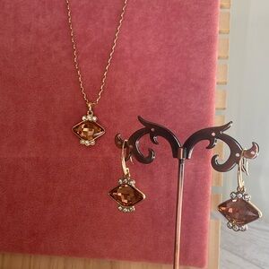 Chic Gold and Brown Nice & Bella Pendant Necklace Set